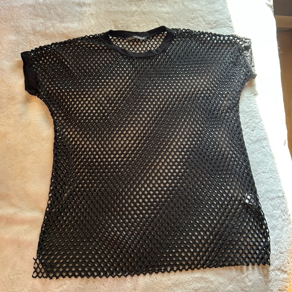 Black Oversized Mesh Top